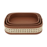 Fey Tray Maxi with Leather/Rattan