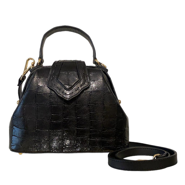 Mini Jung Bag with Crocodile Embossed Leather