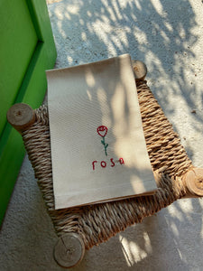 Bamboulini x Ovasofra Napkin with Rosa Embroidery