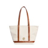 Cosima Canvas Tote Off White/Tobacco