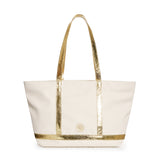 Maxi Cosima Canvas Tote Off White/Gold