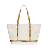 Maxi Cosima Canvas Tote Off White/Gold