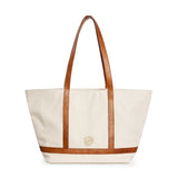 Maxi Cosima Canvas Tote Off White/Tobacco