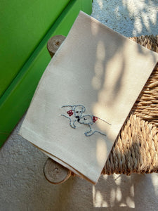 Bamboulini x Ovasofra Napkin with Dogs Embroidery
