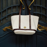 Cosima Canvas Tote Off White/Chocolate