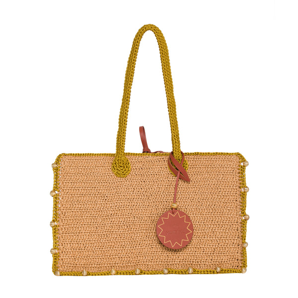 Terra Beads Tote with Long Handles