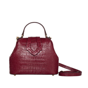 Mini Jung Bag with Crocodile Embossed Leather