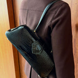 Jung Shoulder Bag with Crocodile Embossed Leather