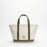 Mini Cosima Tote Off White / Emerald