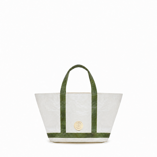 Mini Cosima Tote Off White / Emerald