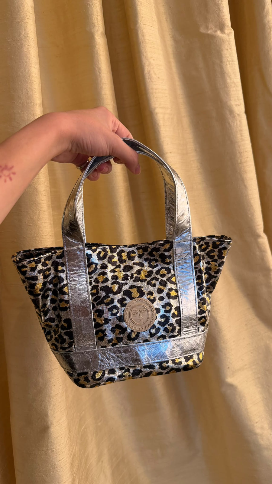 Micro Cosima Tote Leopard/Silver