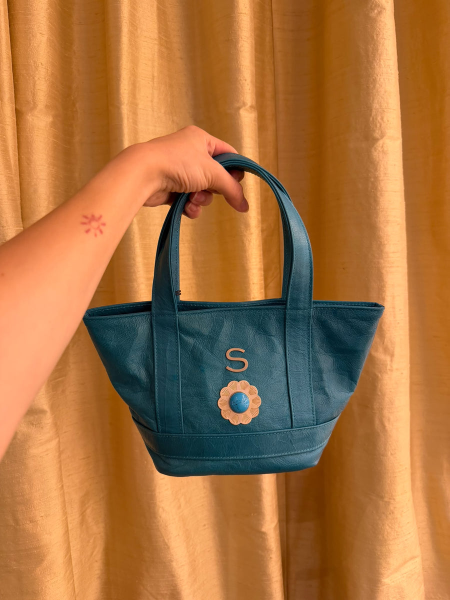 Micro Cosima Tote Turquoise