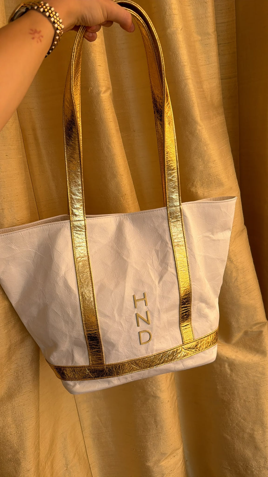 Classic Cosima Tote White/Gold