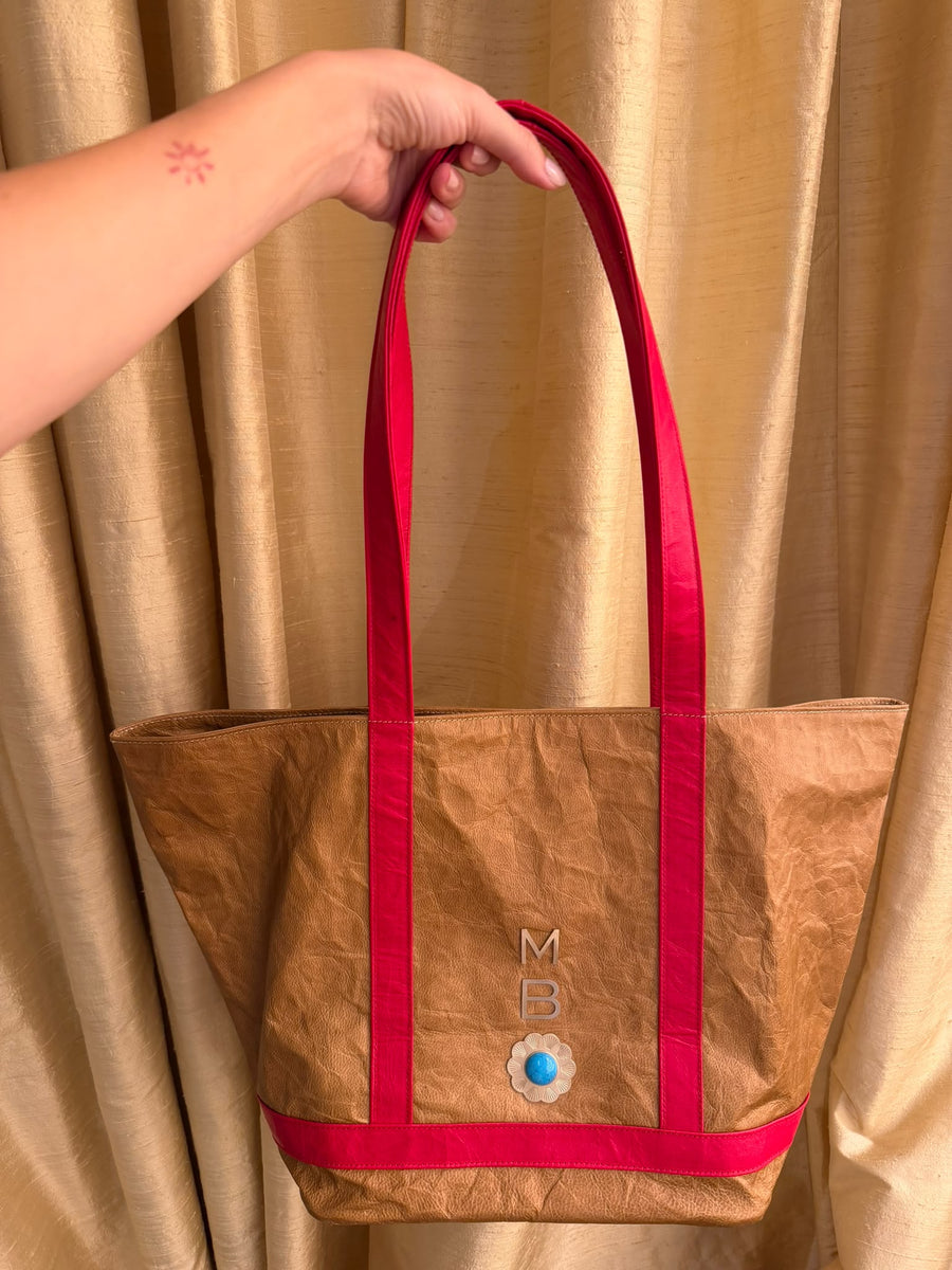 Classic Cosima Tote Latte/Rouge