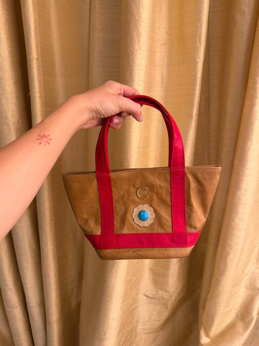 Micro Cosima Tote Latte/Rouge