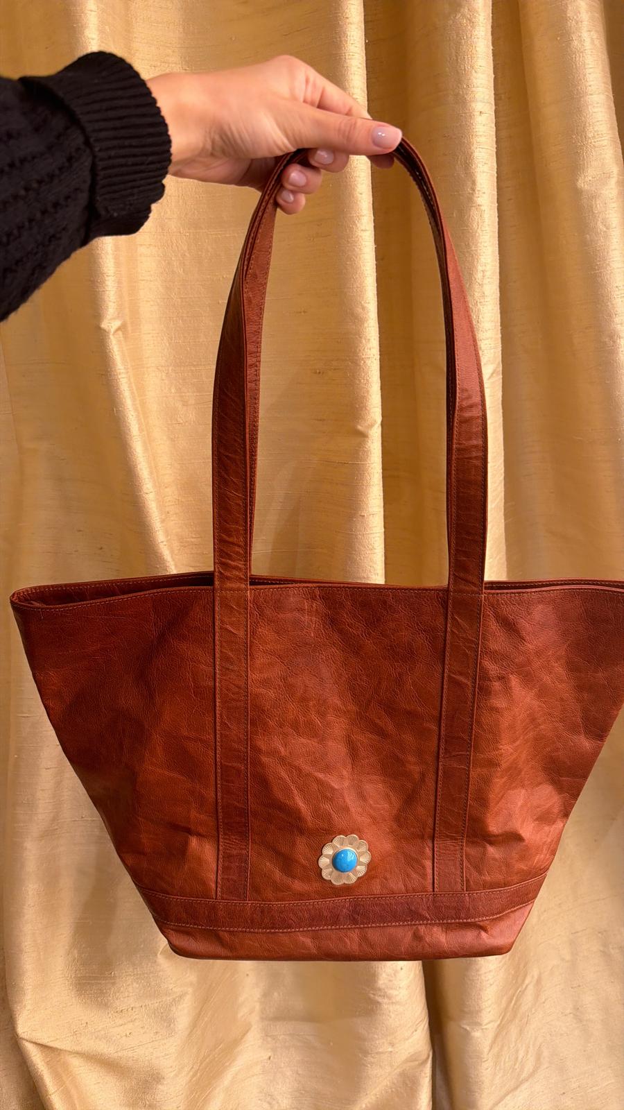 Classic Cosima Sunburst Tote Tobacco