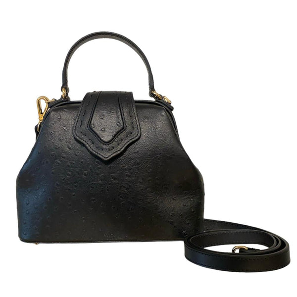 Mini Jung Bag with Ostrich Embossed Leather