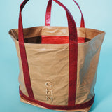 Cosima Tote Latte/Rouge with Short Handles