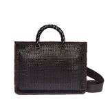 Lucia Bag with Dark Brown Handwoven Leather