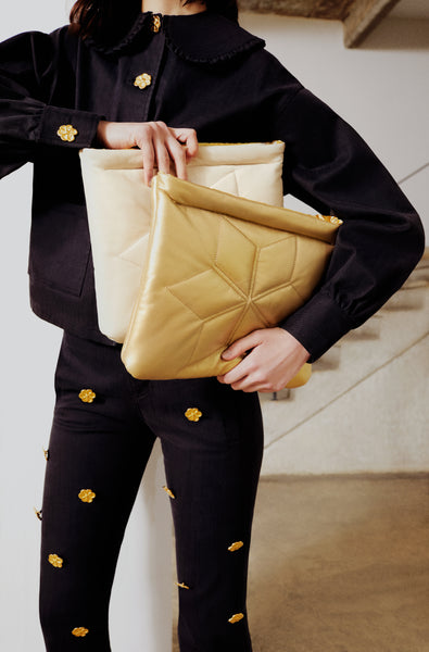 Pillow Clutch with Leather